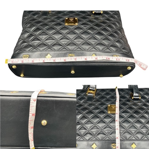 MCM Black Quilted Tote Bag with Gold Accents - Picture 11 of 11